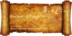 Becker Özséb névjegykártya